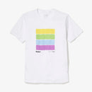 Connections Perfect Shirt featuring yellow, green, blue, and purple color blocks on white cotton with Perfect text